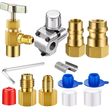 

R12 to R134A Conversion Kit BPV31 Piercing Tap Valve Refrigerant Opening Valve 8401 Refrigerant Vacuum Pump Adapter