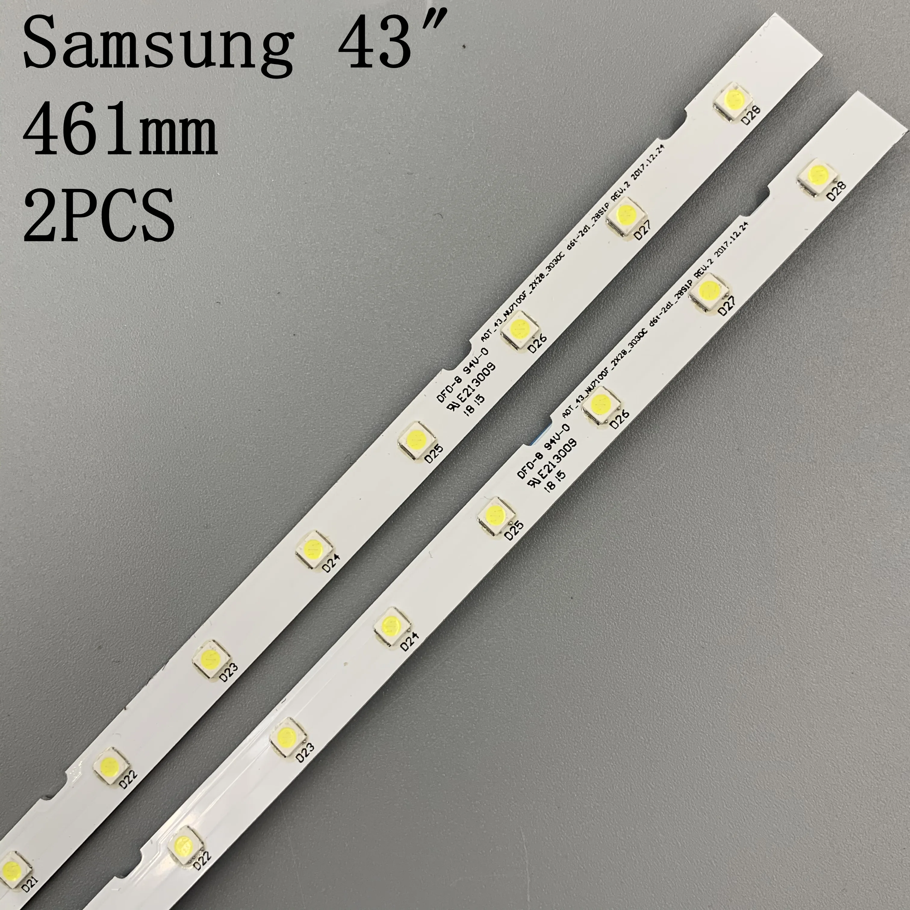 New 4PCS 28LED LED backlight strip for Samsung UE43NU7100U AOT_43_NU7100F UE43NU7120U UE43NU7170U BN96-45954A UE43NU7100