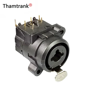 

10pcs/lot Dual Function Audio Panel Mount 6.35mm Female Jack + 3 Pin XLR Female Jack Socket 7 Feet Right Angle Chassis