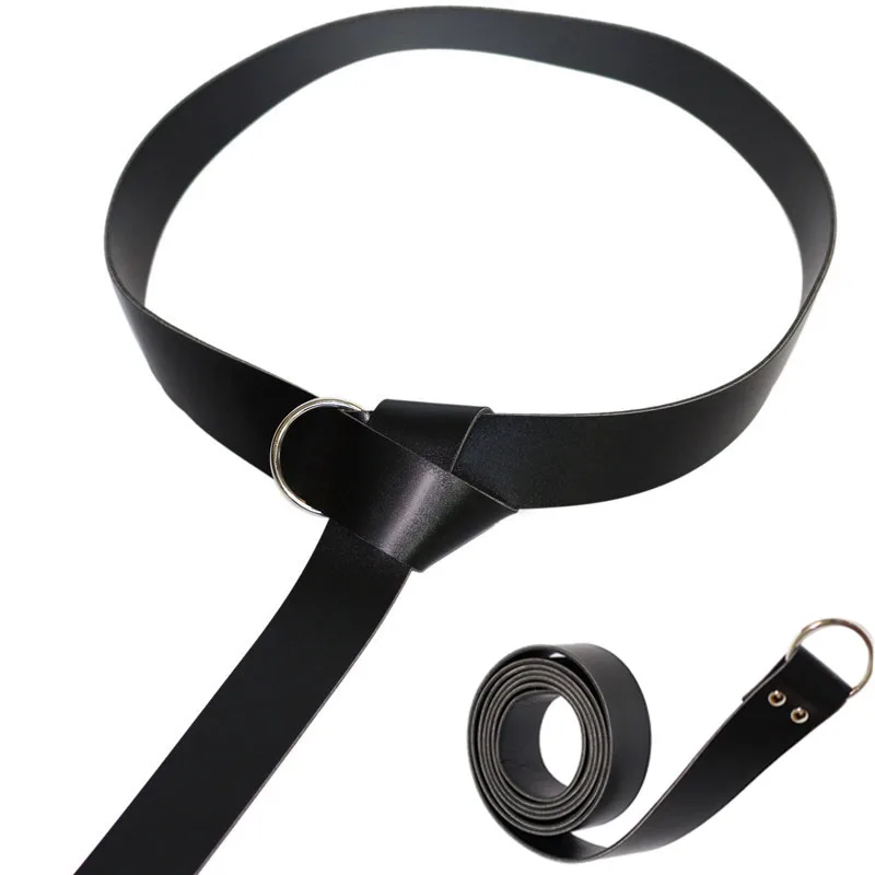 Medieval Renaissance Waist Ring Belt Costume Accessory Parts Adult Men Knight Pirate Cosplay Larp Leather Loop Buckle