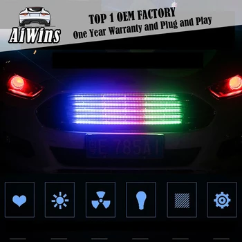 

Car-Styling Flow Type Led Strip Lights Universal Fit For Car Front Grille Network Light Bar Turn Signal Brake DRL