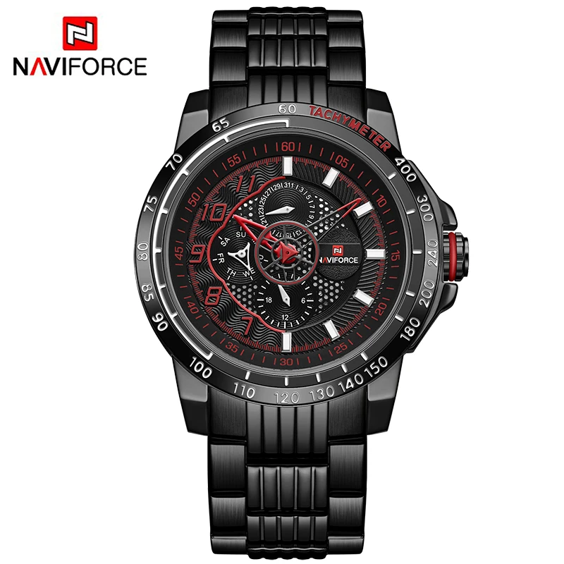 Топ бренд NAVIFORCE для мужчин s часы нержавеющая сталь роскошные золотые для мужчин бизнес платье наручные часы водонепроницаемый часы Relogio Masculino - Цвет: BRB