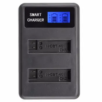

For Ahdbt-401 Go-Pro Hero4 Battery Usb Lcd Display Dual Port Charger For Go-Pro Hero 4 Hero 4+ Camera Accessories