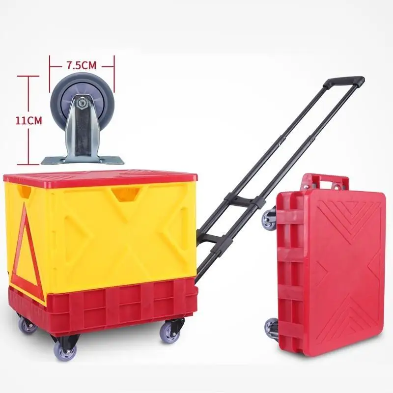 Carrello Carretilla Plegable Verdulero кухонный стол Mesa Cocina Roulant Chariot De Courses Avec roulets Тележка для покупок - Цвет: Version L