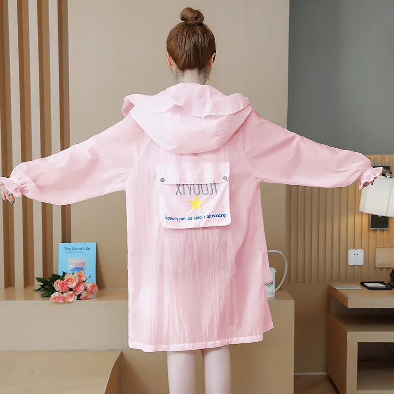 

Photo Shoot Coat Women's Mid-length 2019 Summer Thin Breathable Loose-Fit Embroidered Sun Protection Clothing UV-Protection Coat