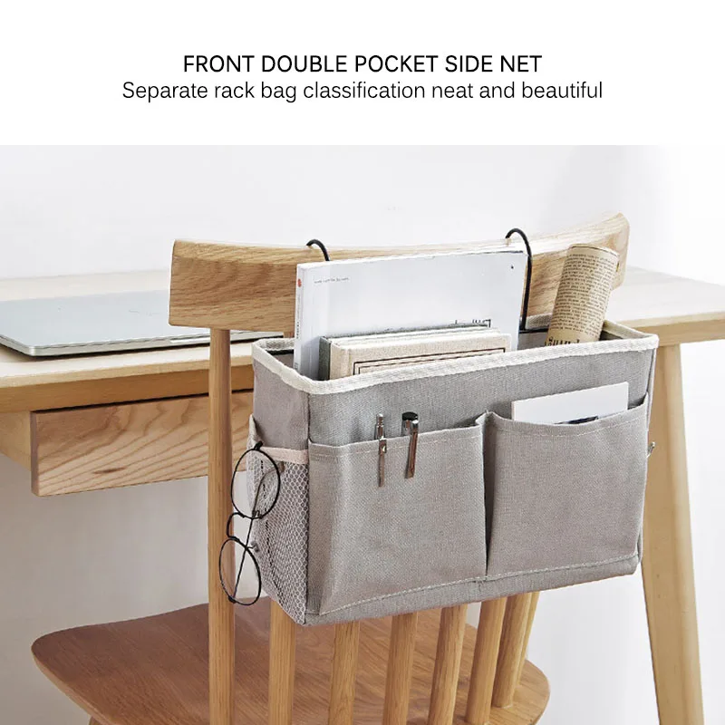 Bedside Storage Organizer Bed Desk Bag Sofa TV Remote Control Hanging Books Phones Holder Pockets | Дом и сад