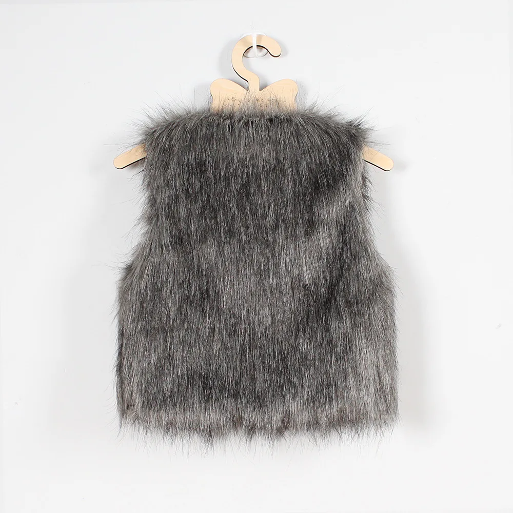 NEW Furry Vest for Girls Kids Baby Girl Winter Warm Fashion Clothes Faux Fur Waistcoat All-match Thick Coat Outwear