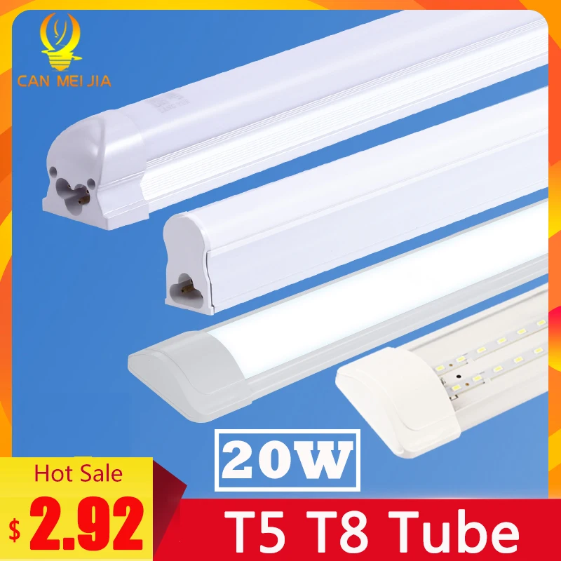 Супер яркий светодиодный T8 Light Tube 220 V 600 мм 60 см 1200 мм высокой Мощность светодиодные трубки, лампы Integrated 2FT 4FT 20 W для Освещение в помещении