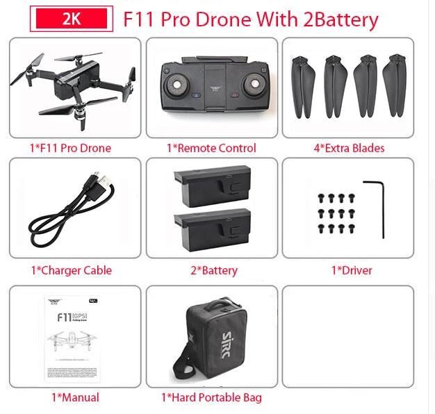 F11 PRO Дрон с GPS с Wifi FPV 1080 P/4 K HD камера RC бесщеточный Квадрокоптер 25 минут время полета складной Дрон вертолет - Цвет: F11PRO-5G-4K-Bag-2B