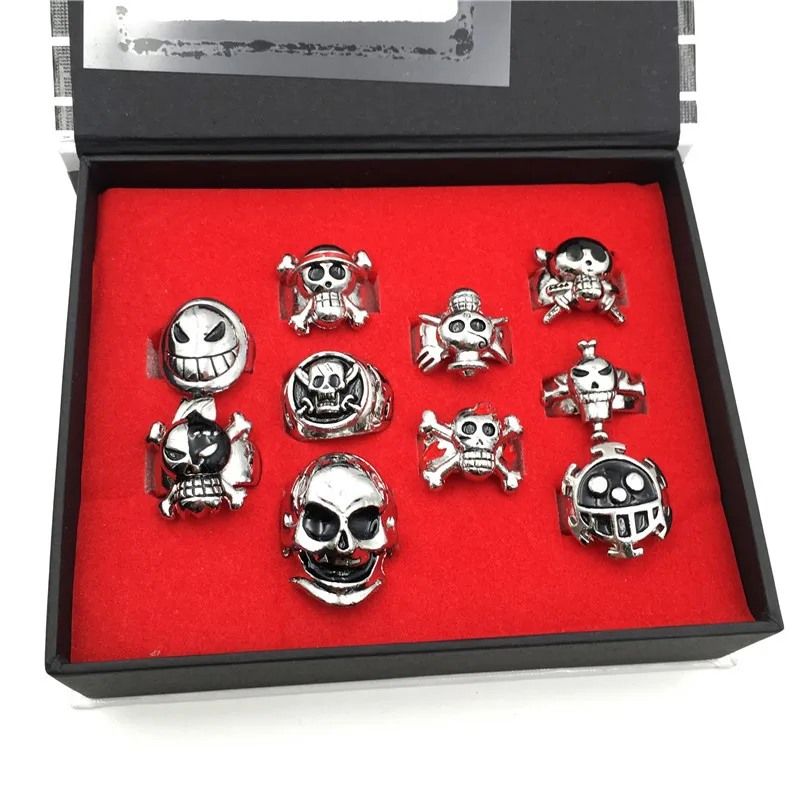 

10pcs/Set Naruto Akatsuki Member Ring Uchiha Ring Attack on Titan Shingeki no Kyojin Scouting Legion Corps Titan Rings One Piece