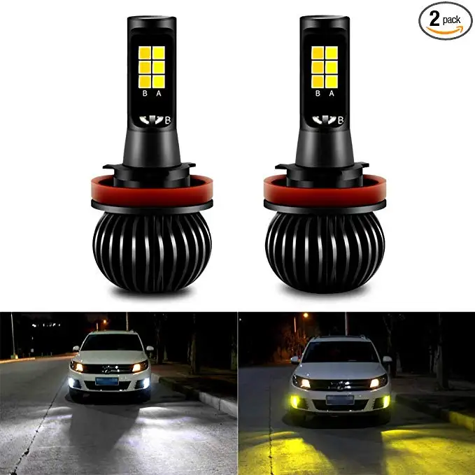 

Newest Dual Color Change LED Car Fog Light Bulb Styling Source 20W H3 H7 H8 H11 9005 HB3 9006 HB4 H27 880 Front Fog Lamps 12v