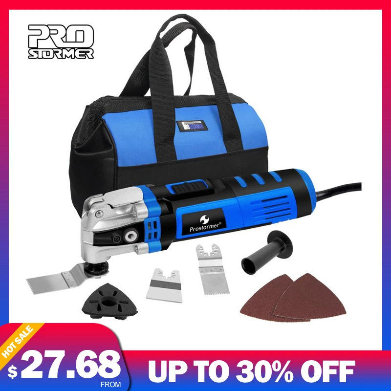 

PROSTORMER Oscillating Variable Speed Electric Multifunction tool Renovator Kit Multi-Tools Home Decoration Trimmer Electric Saw