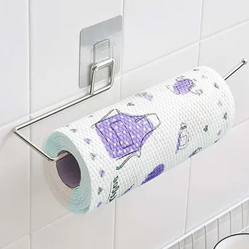 

Kitchen Paper Holder Hanger Tissue Roll Towel Rack Bathroom Toilet Sink Door Hanging Organizer Storage Hook Holder