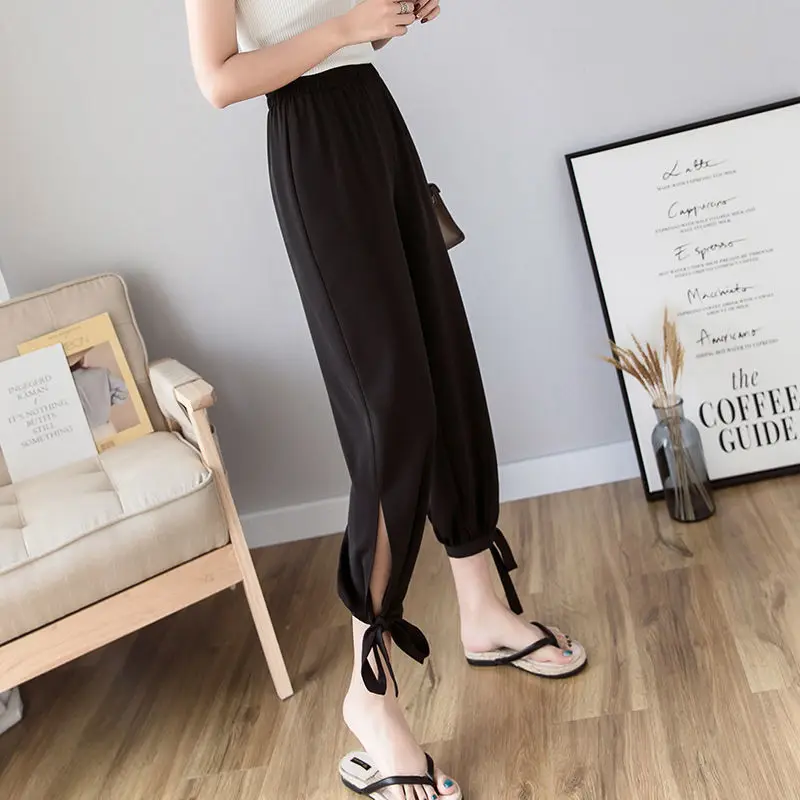 2021 New Soft Comfort Women Pants High Waist Casual Summer Slacks