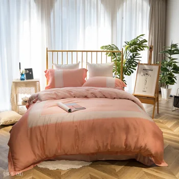 

Summer 60 Double-Sided Hyaluronic Acid Tencel Four-piece Set Bare Sleeping Sheet Fitted Bed Sheet Quilt Cover Bedding Set