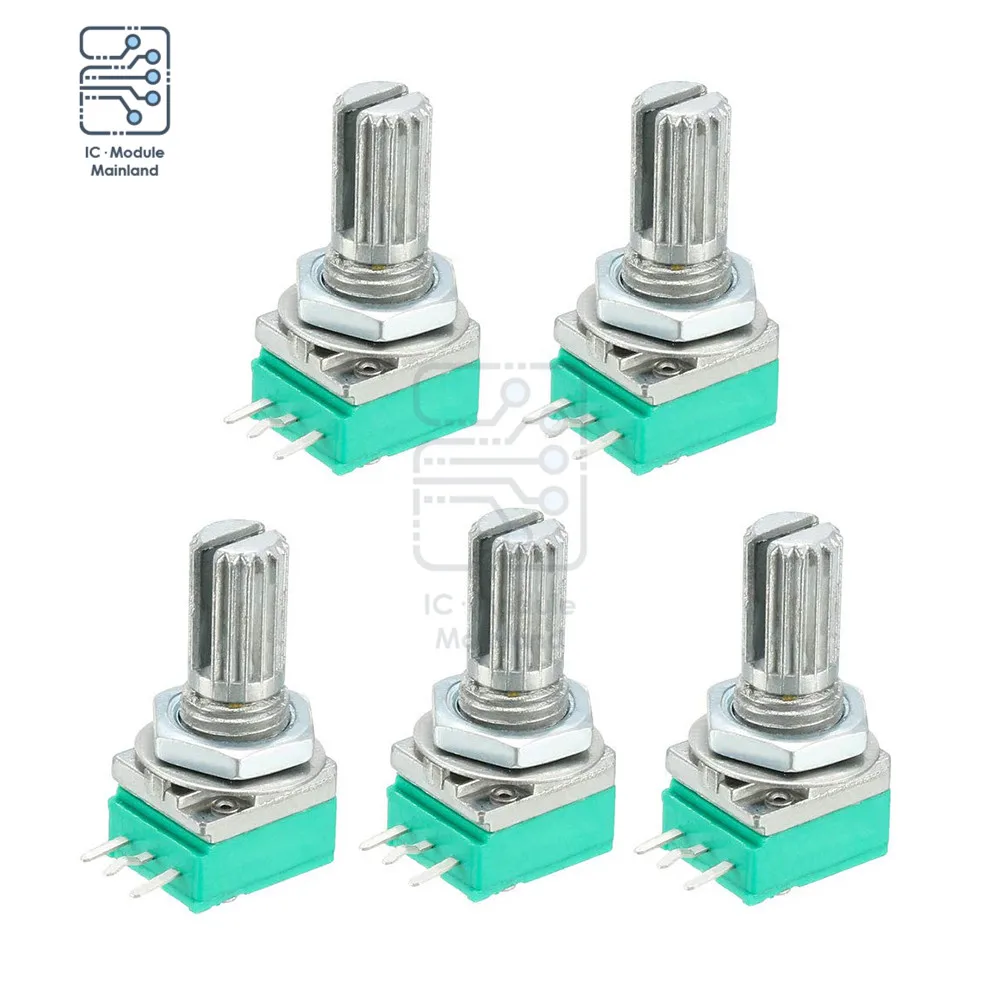 RV24YN20S 500K ohm Round Shaft Carbon Linear Variable Potentiometer 5Pcs 