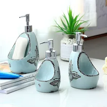 Ручной Дозатор жидкого мыла с держателем губки, керамическая бутылка-дозатор для лосьона и пластиковая головка насоса, домашняя ванная комната и кухонная раковина