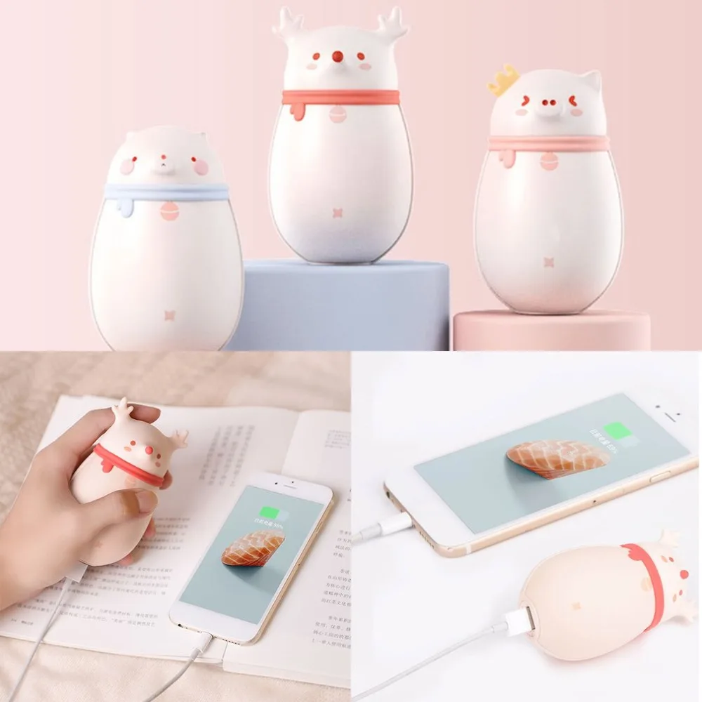 6000/8000 mAh Mini portable usb with fast charge mobile power cartoon charge hand warmer