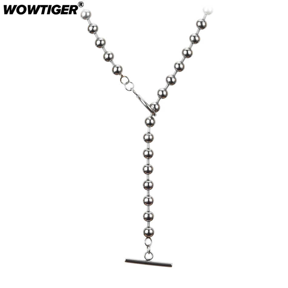 WOWTIGER новая Шейная цепочка из бисера ожерелье нержавеющей стали с подвеской