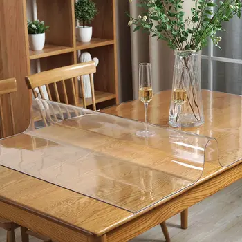 

PVC Transparent Table Cloth kitchen pattern tablecloth glass soft cloth Rectangle Waterproof Oilproof cloth Table Cover 1.0mm