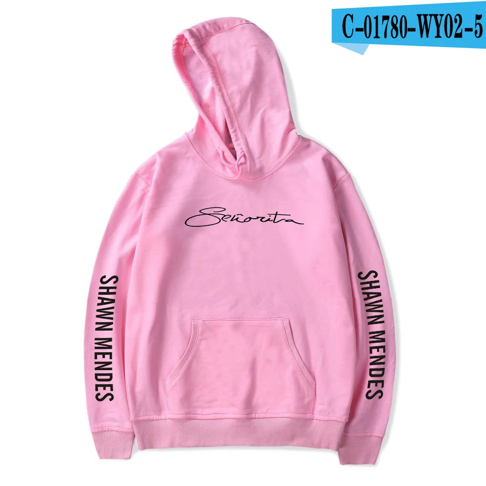 Senorita Camila Cabello Shawn мужские толстовки для мужчин и женщин Поп-музыка Senorita Толстовка тренд певец Shawn мужские толстовки - Цвет: Pink