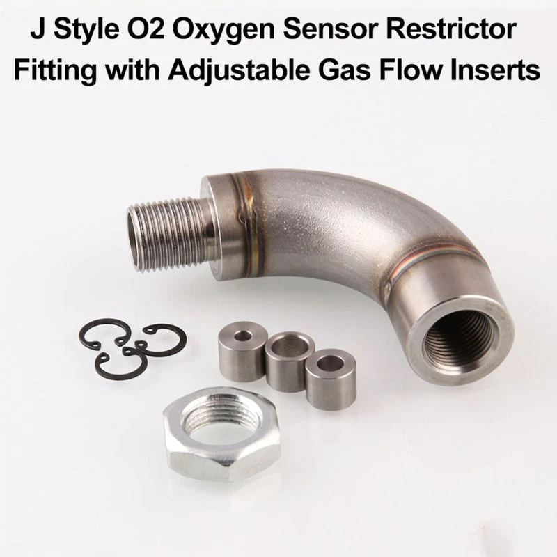 Single J Style O2 Oxygen Sensor Restrictor Fitting W/Adjustable Gas Flow Inserts