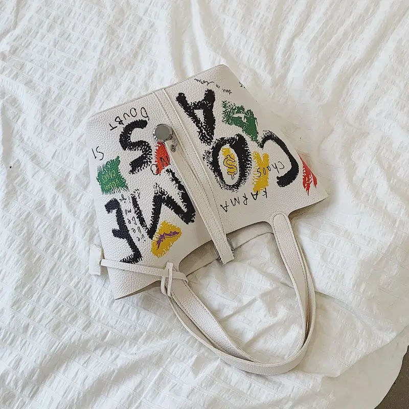 Сумка женская сумка с граффити галогенная на замену сумки с надписями модные сумки через плечо CUMYKA