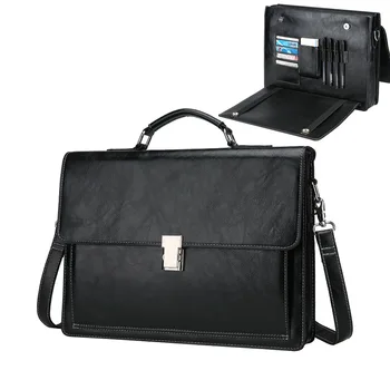 

Hot Men's laptop messenger computer bag men business document Hand lock multi-functional shoulder crossbody backpack briefcase