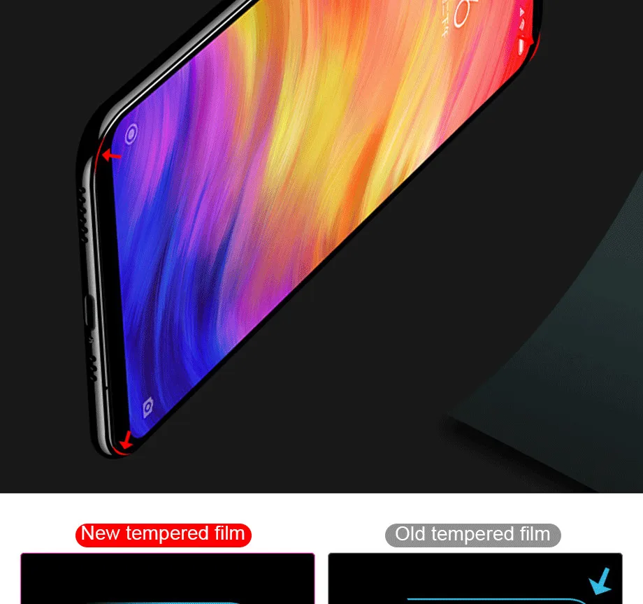 500D полное покрытие краев закаленное стекло для XiaoMi Redmi Note 7 Pro стекло для Redmi 7 8 8A защита экрана K20 стеклянная пленка