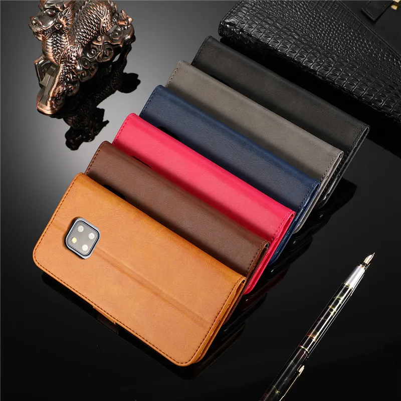 

BestNull For Huawei Mate20 Pro Left and right card slot Flip holster PU Solid color Leather case