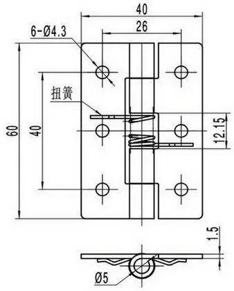 Петля из нержавеющей стали пружинным шарниром 2WT-1146-3-S3LS
