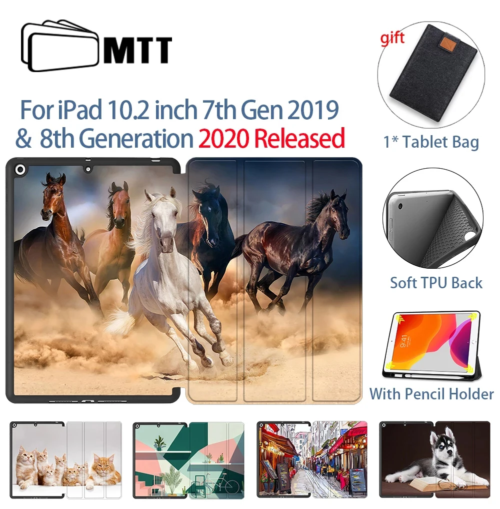 Чехол для планшета MTT iPad 10 2 7 го 8 поколения 2020 ТПУ чехол из искусственной кожи с