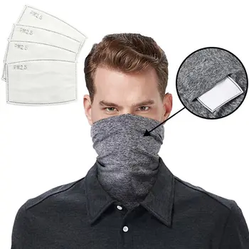 

2 Pack Unisex Multi-Purpose Bandana Neck Gaiter with 15Pcs PM2.5 Melt-Blown Filters Candy Color Sports Face Cover Scarf