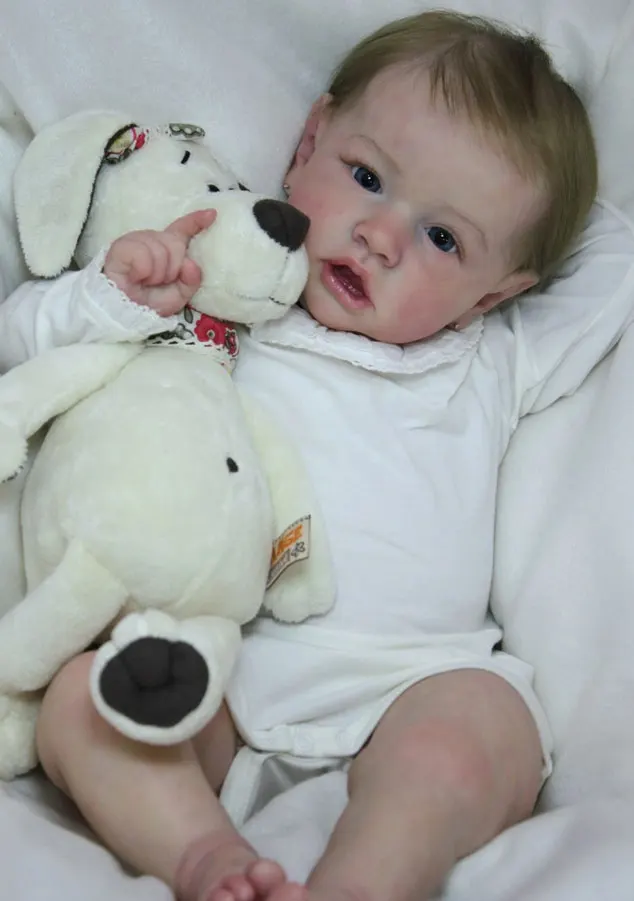 22inch Bebe Reborndoll Kit Saskia Unpainted Kit Unfinished Doll Reborn Baby Dolls Full Body