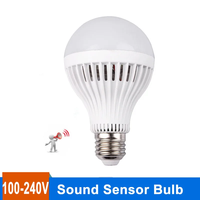 LED Sound Motion Sensor Light 5W 7W 9W E27 LED Induction Lamp 110V 220V Cold White Light Lampada For Stair Pathway Bombillas