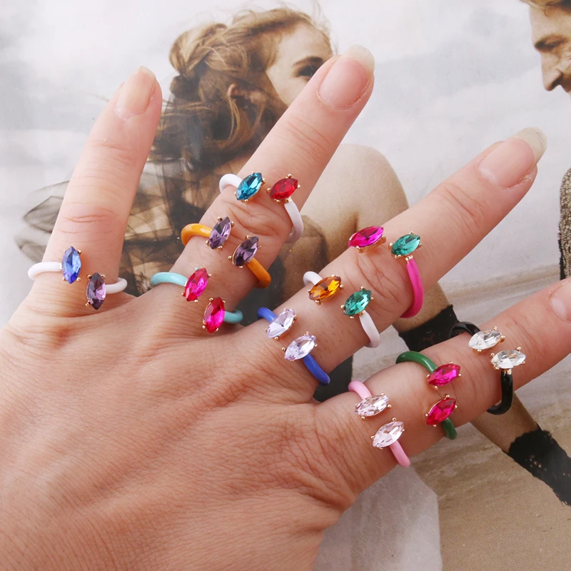 Color Open Ring For Woman Y2K Candy Color Enamel Dripping Multicolor Colored Rings Colorful Estrela de Cinco fashion womens ring finger rings jewelry rings ring jewelry