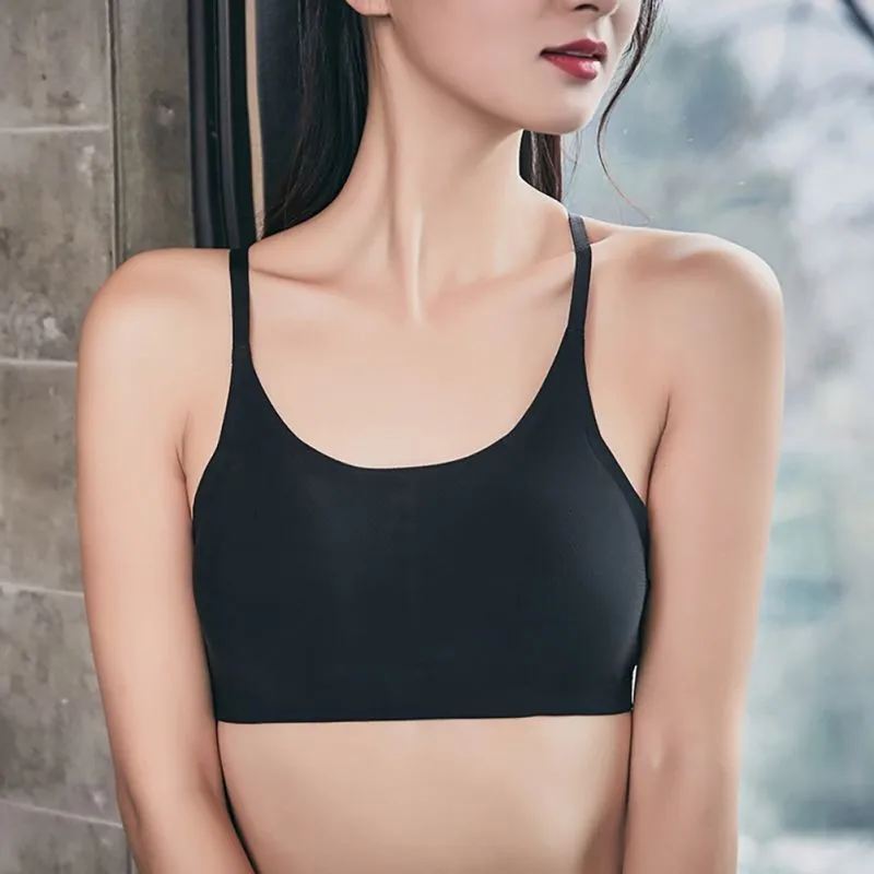 Sexy Hollow Back Cross Beauty Back Solid Color Tube Top Women Sexy Wireless Bralette