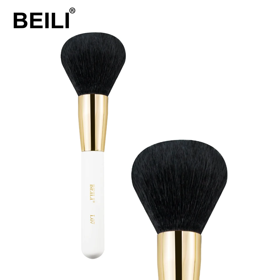 L07 BEILI, новинка, Профессиональные кисти для макияжа, пудра, основа, кисть для лица, натуральная козья шерсть, Смоки, смешивание, косметическая кисть, упаковка - Handle Color: L07