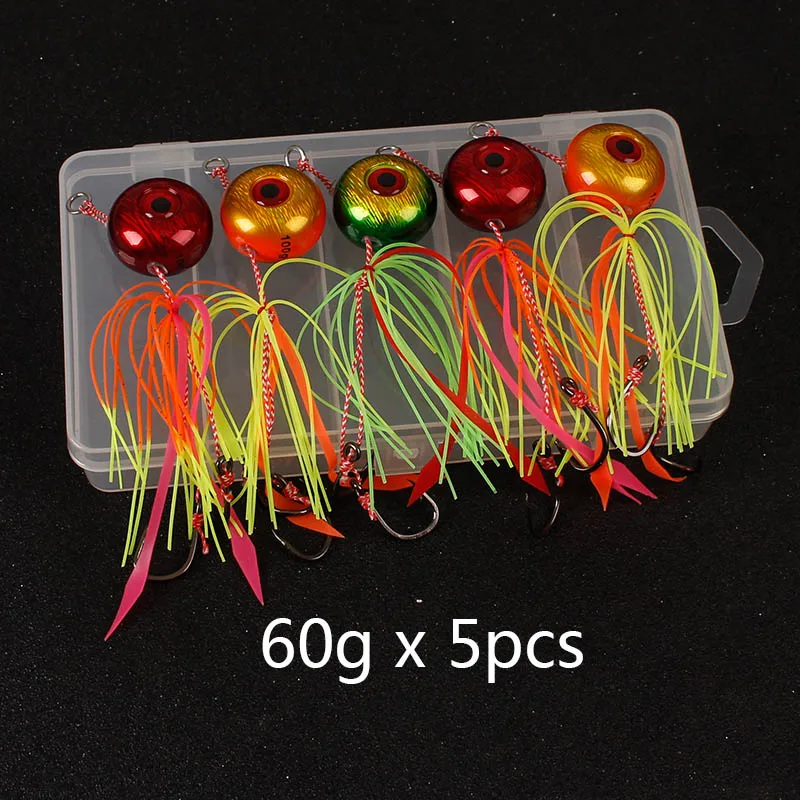 5 шт. в упаковке, 60 г, 150 г, Tai Rubbers Kabura Slider Jig Madai Sinker, свинцовая морская приманка, красная, Snapper, морские рыболовные приманки, лодка - Цвет: 60g x 5 pcs