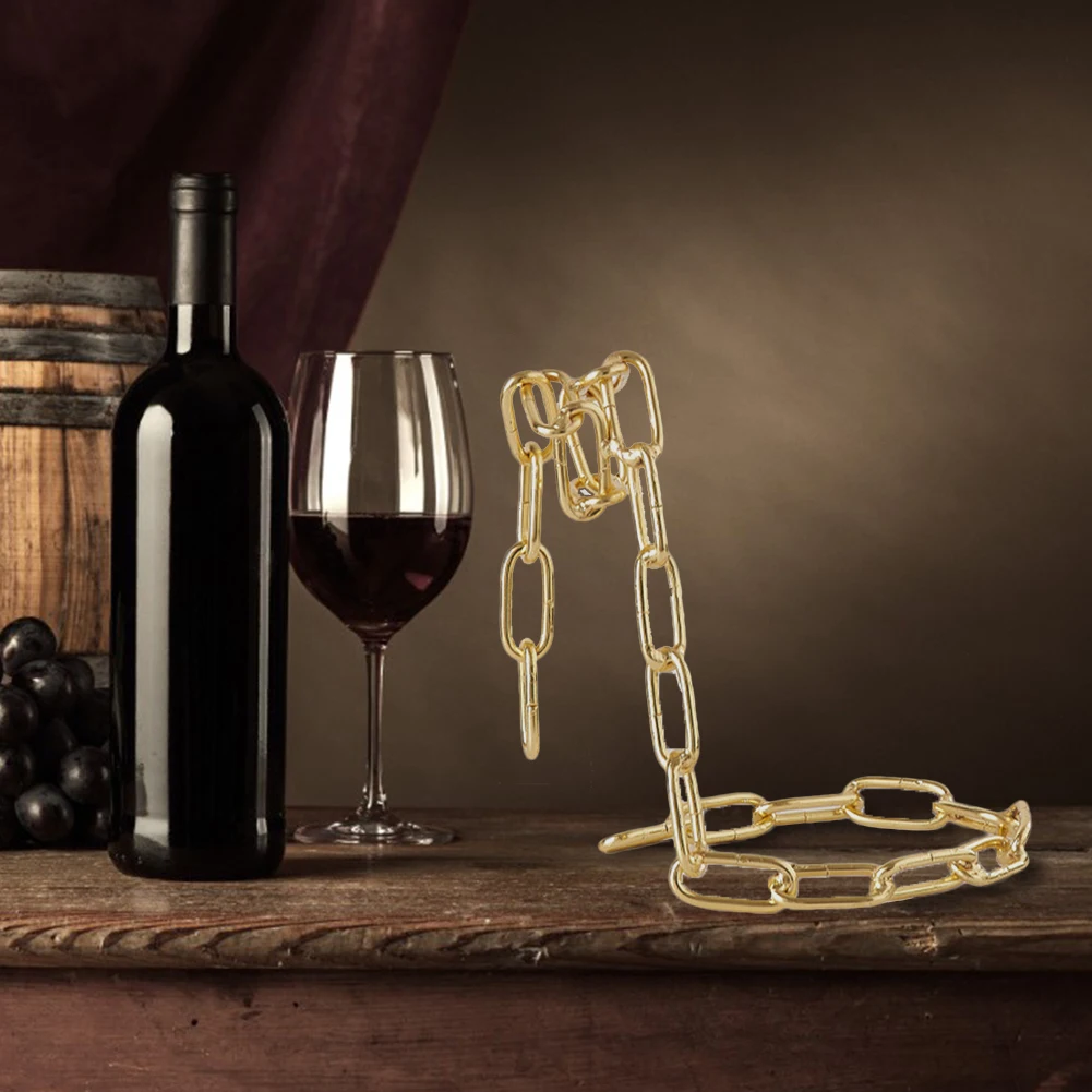 Magical Standing Chain Wine Bottle Holder Rack