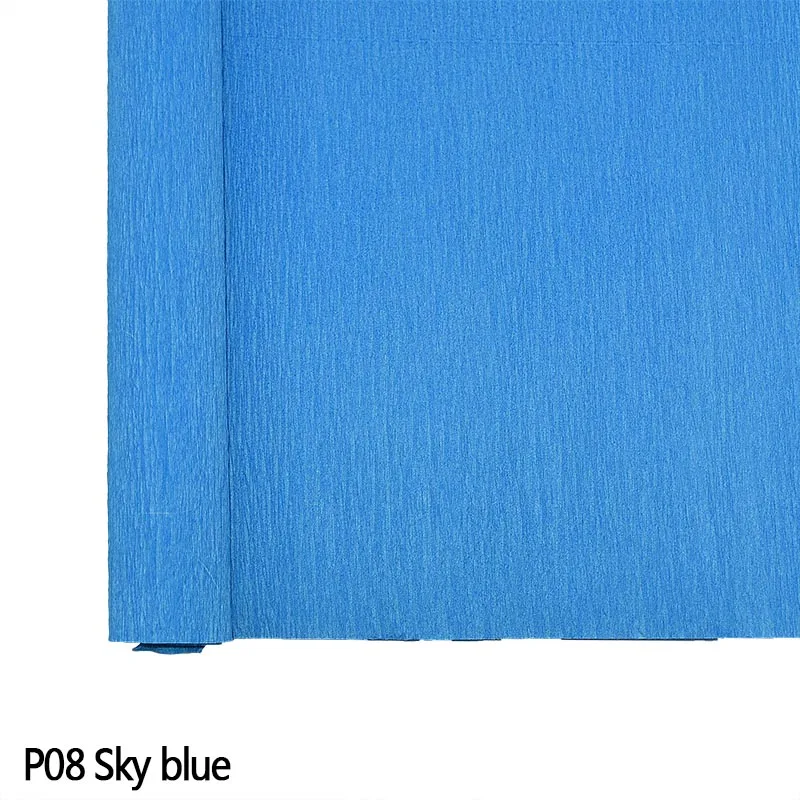 50*250 см цветной рулон гофрированной бумаги оригами Crinkled креп бумага ремесло самодельные цветы Декор подарочная оберточная бумага для дома вечерние поставки 75 - Цвет: P08 Sky blue