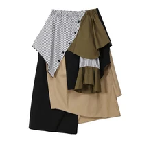 Новая женская юбка в европейском и американском стиле, весна-осень, Новая женская юбка с необычной строчкой