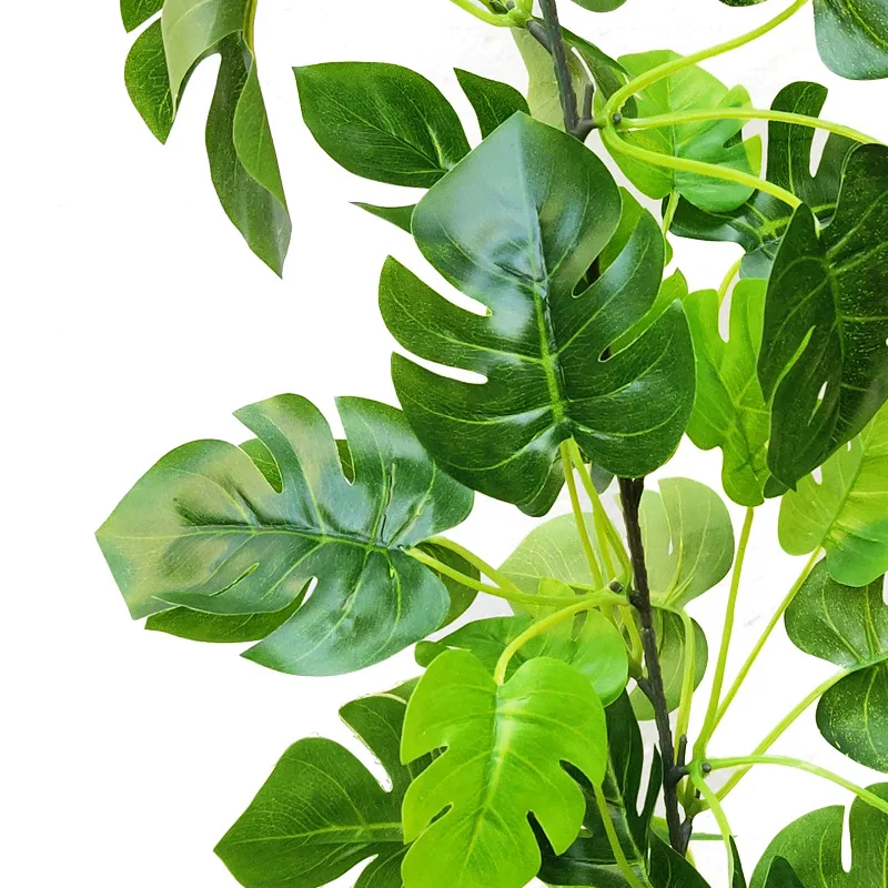 186 см поддельные Monstera лоза искусственная пластиковая Пальма листья ротанга тропические листья в форме Панциря Черепахи настенное комнатное растение для Домашние украшения для Хэллоуина