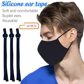 

Diy Elastic Band Ear Rope Knitting Band With Adjustable Button Sewing 50pcs String Mask Ear Cords Round Elastic Band Diy Mask