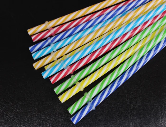 

Pp Color Thread Straw Double-layer Cup Only Straw Lengthen 27 Cm
