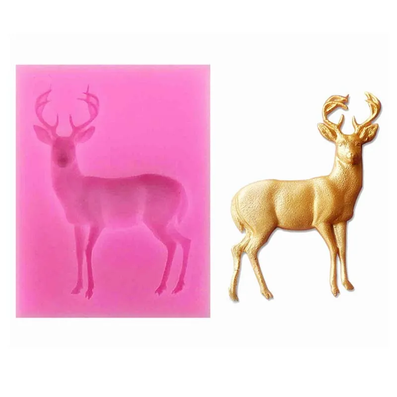 

Christmas Deer Shape Silicone Mold DIY Epoxy Series Cake Baking Decoration Chocolate Fondant SugarCraft Animal Elk Resin Moulds