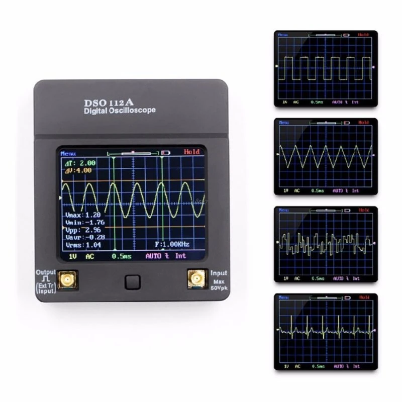 

DSO 112A Mini Digital Oscilloscope Touch Screen TFT Portable Pocket USB Interface 2MHz Bandwidth 5Msps Sampling Rate