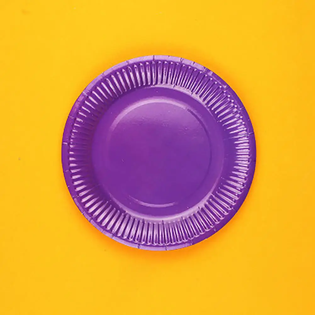 purple Kuulee бумажный лоток, детский ручной DIY одноразовый цветной круглый бумажный лоток для дня рождения, бумажный лоток, мини-игрушки, маленькая модель - Цвет: purple