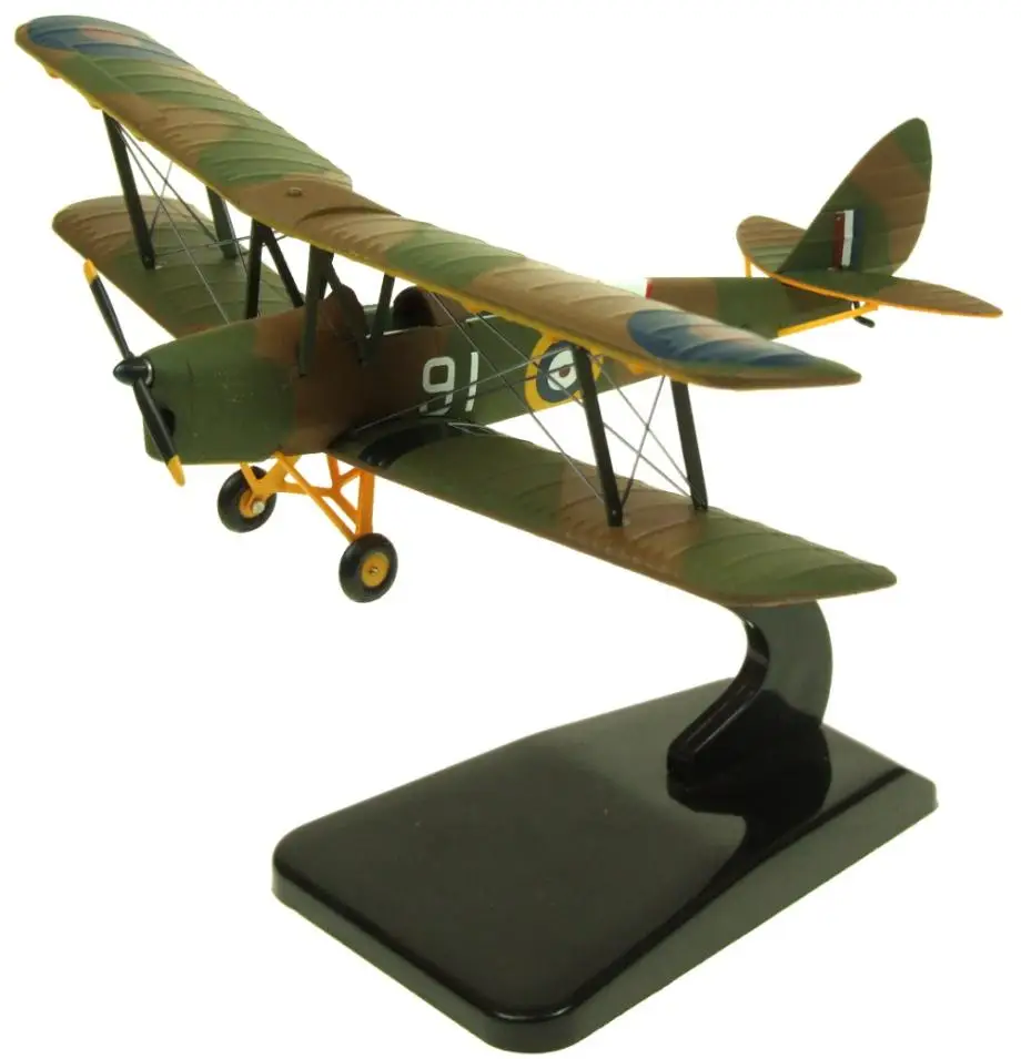 Авиация 72 DH82A Tiger Moth RAF тренер T-6818 1/72 литой под давлением модель самолета