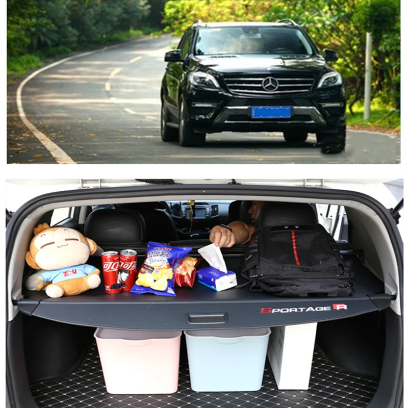Car Rear Cargo Cover Curtain For Mercedes ML Class W164 ML300 ML320 ML350 ML500 2006-2012 Retractable Canvas Leather Trunk | Автомобили и